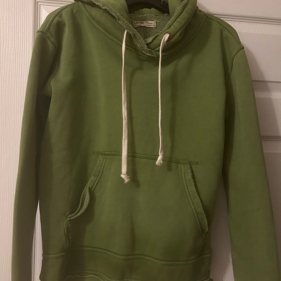 Free People Hooded Sweatshirt, Fabulous Green, Extra Small. $95 - Picture 4 of 10
